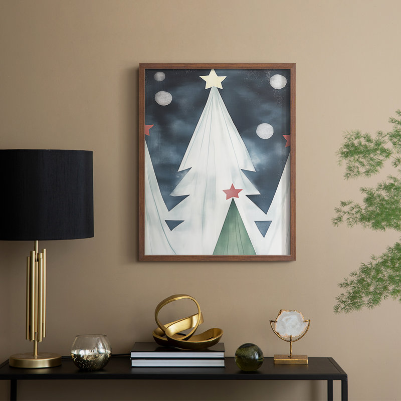 Christmas Holiday Art DCCCLV Framed Print - Solid Wood, Noyer, H 21 po x l 17 po