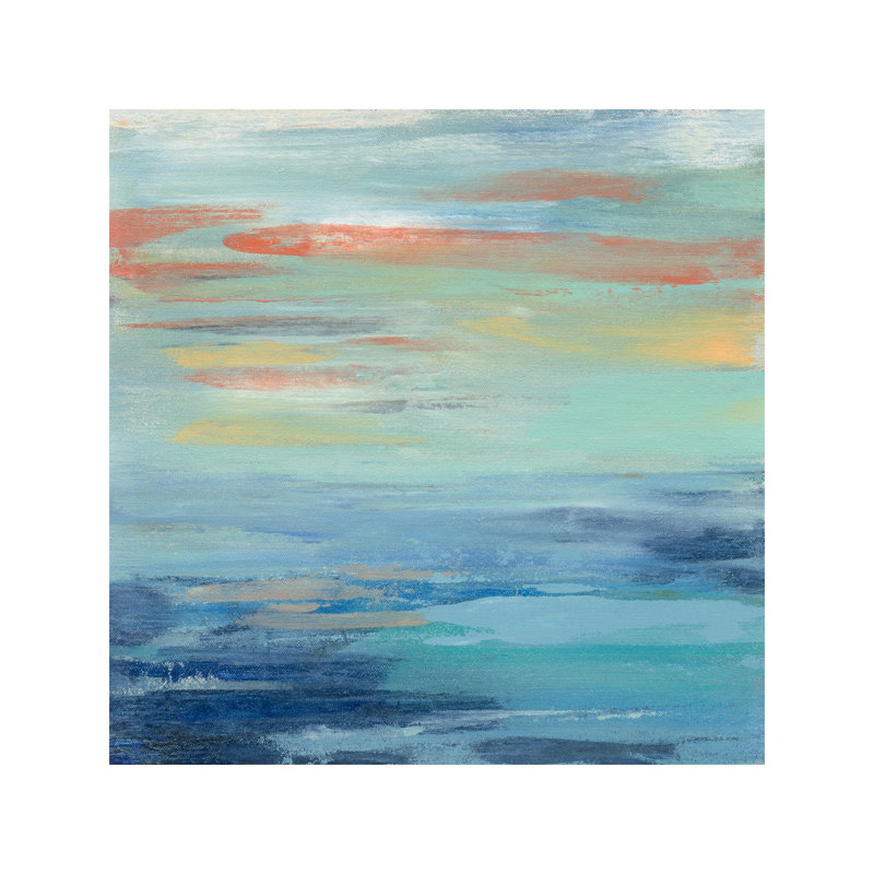 Sunset Beach I by Silvia Vassileva - Painting on Canvas, Wrapped Canvas, 45.72 cm H x 45.72 cm W x 3.175 cm D