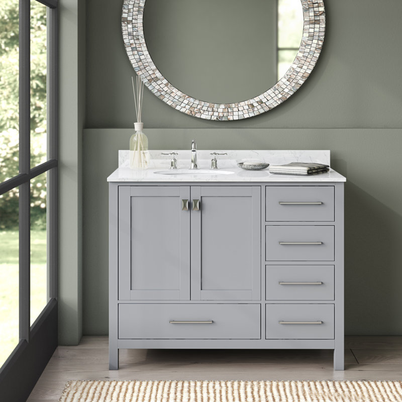 Ensemble de meuble-lavabo simple 42 po Irene, Gris