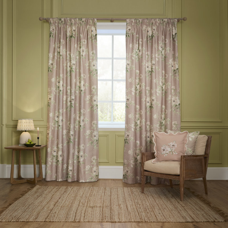 Adele Room Darkening Curtain Panel Pair, 89.76cm Width x 137cm Drop, Pink