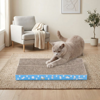 5-in-1 Cardboard Cat Scratch Pad, Reversible & Durable Recyclable Scratch Pad for Resting, Claw Grinding & Play