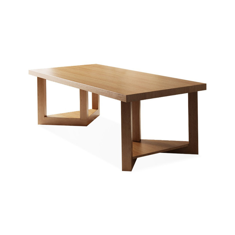 Bureau rectangulaire brun en bois massif, H 29,53 po x l 62,99 po x P 27,56 po
