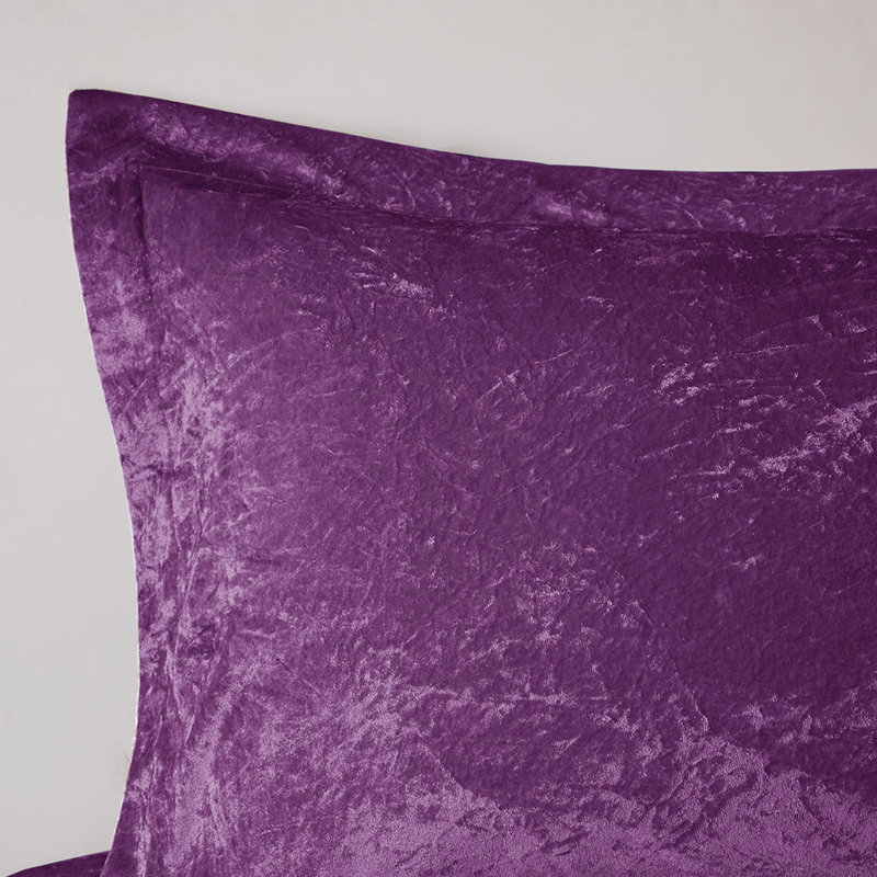Édredon en velours mauve pour lit double / grand lit, lavable à la machine et luxueux, avec édredon, coussin décoratif