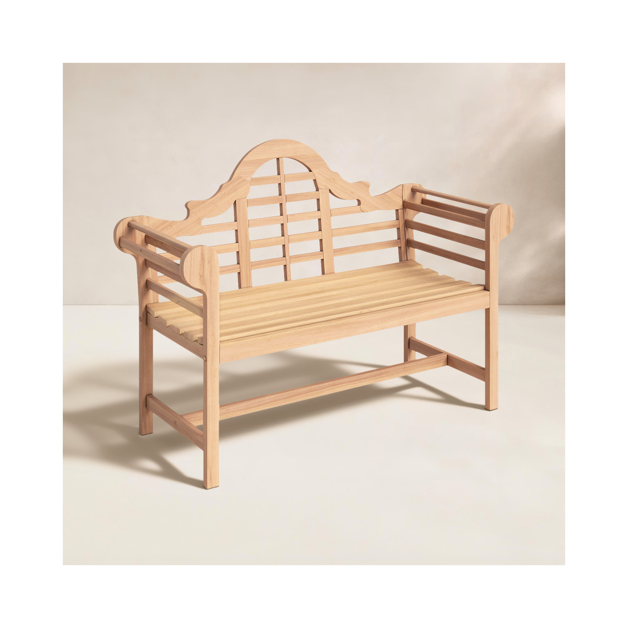 Bea Teak Outdoor Bench, 38.75" H x 54.25" W x 23.5" D