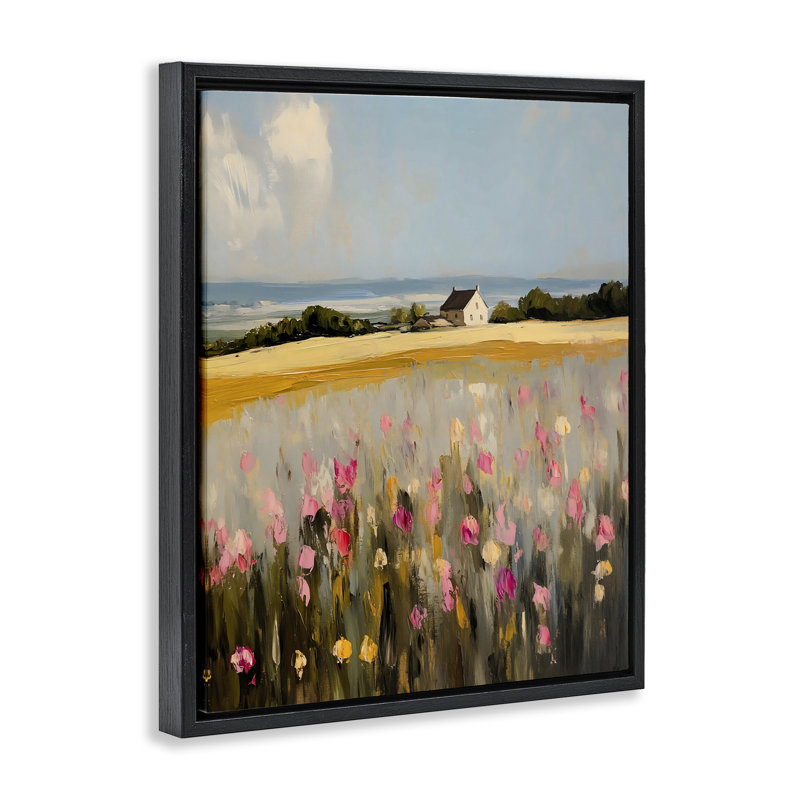 Cadre flottant Expressive Coastal Cottage, design par Franklyn Gregory, H 21 po x l 17 po, Cadre flottant noir de jais