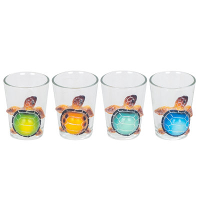 Tallulah Decor Home Multicolor Turtle Cup 4 Units - Nautical Decoration and ORIGENal Gifts for Children and Adults