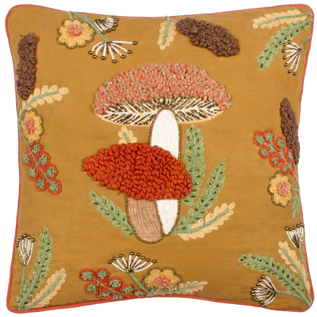Kilian Abstract Yellow Square Cushion