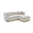 Contemporary Vertical Channel Velvet - Modern Foot Rest For Living Room, Beige With Gold Base Luxurious Room Addition-2065105561