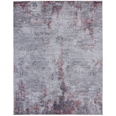 Abstract Area Rug in Pink