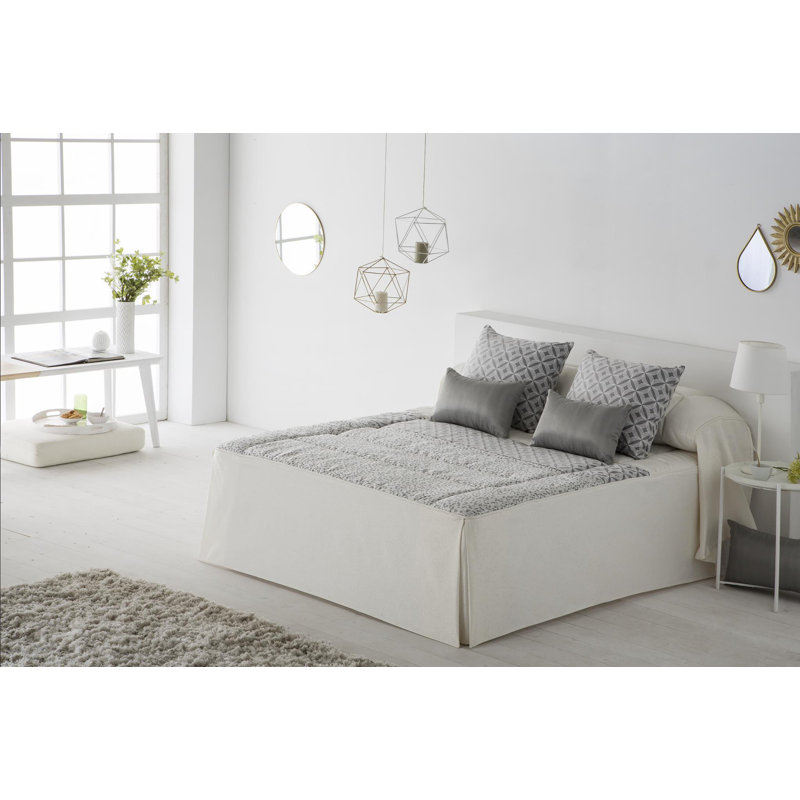 Gillispie Polyester No Pattern Bedspread, Silver, 180 x 200 cm