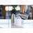 Sugar and Creamer Set with Brushed Stainless Finish and Chrome-Plated Lid