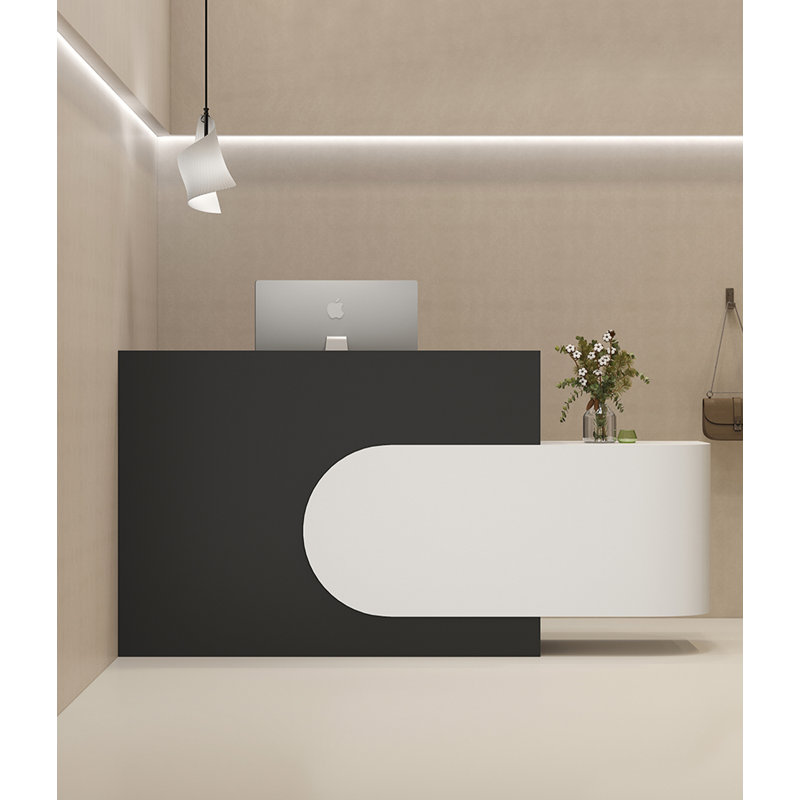 70.87" Black Standard Manufactured Reception Desk, 39.37" H x 59.06" W x 19.69" D