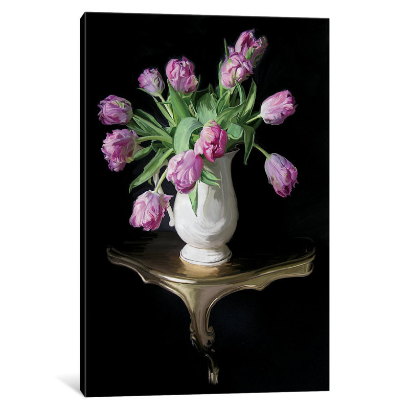 «Cascading Tulips», impression sur toile, H 12 po x l 8 po x P 0,75 po, Toile tendue, Pas de tapis