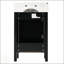 Meuble-lavabo moderne noir 20,28 po avec lavabo en céramique, structure en bois massif et tiroir - idéal pour les petites salles de bain