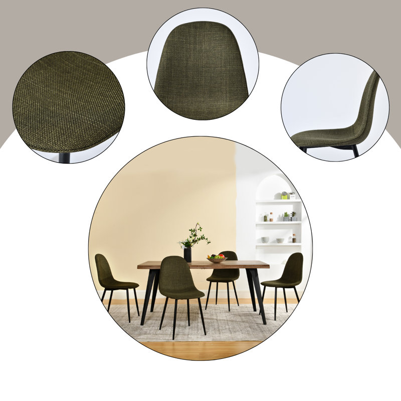 Creekmore Currin 5 Pieces Dining Table Set with Industrial Edge Design Dining Table and 4 Chairs Set for Kitchen Dining Room