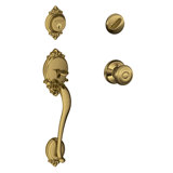 Brookshire Handleset with Single Cylinder Deadbolt and Georgian Door Knob and Rosette