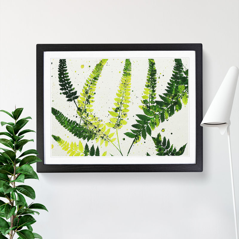Fern Leaf Splash Vol.4 - Single Picture Frame Painting, Black Framed, 46cm H x 64cm W x 2cm D