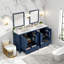 Meuble-lavabo double avec lavabo en céramique blanche, portes à fermeture douce, rangement spacieux, structure en bois massif, armoire de salle de bain moderne avec tiroirs et tablettes - unités 2 x 30 po-2057372225