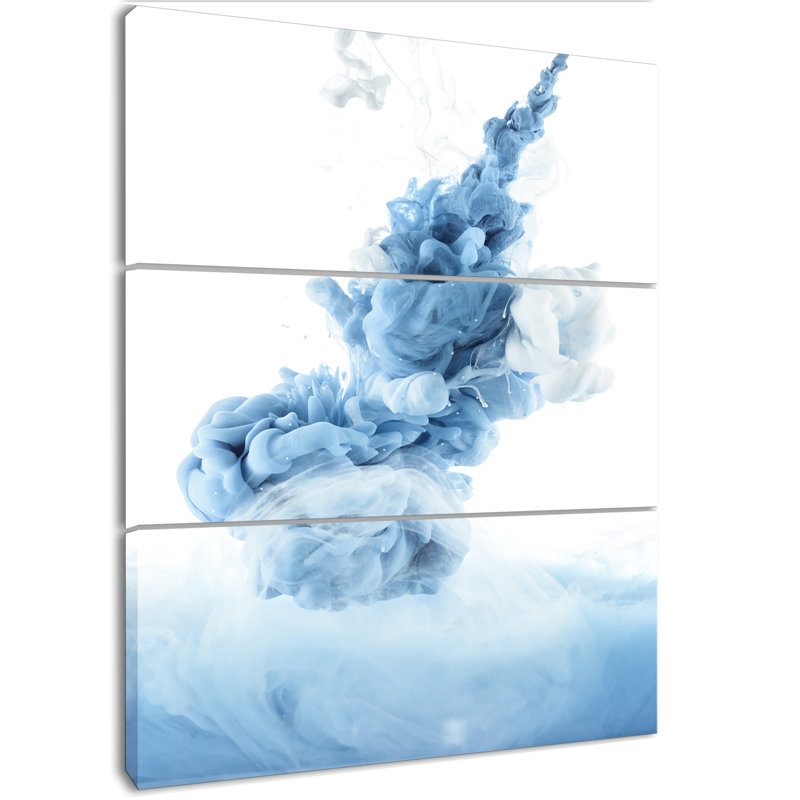 «Blue Paint Splash in Water», reproduction d'impression sur toile tendue