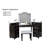 1Pc Vanity Stool , 8Mm Glass, Led Mirror, Storage Drawers, Gray Finish For Bedroom Use With Stool, Tempered