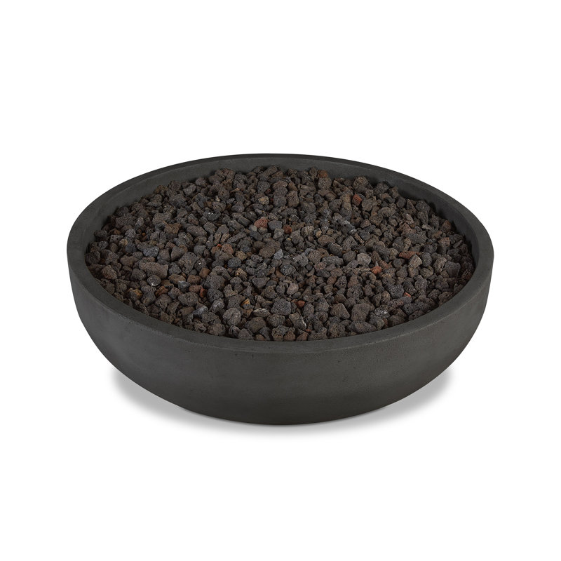 CARSON Round Concrete Smokeless Fire Pit, 14.5" H x 48" W x 48" D, Natural Gas, Black