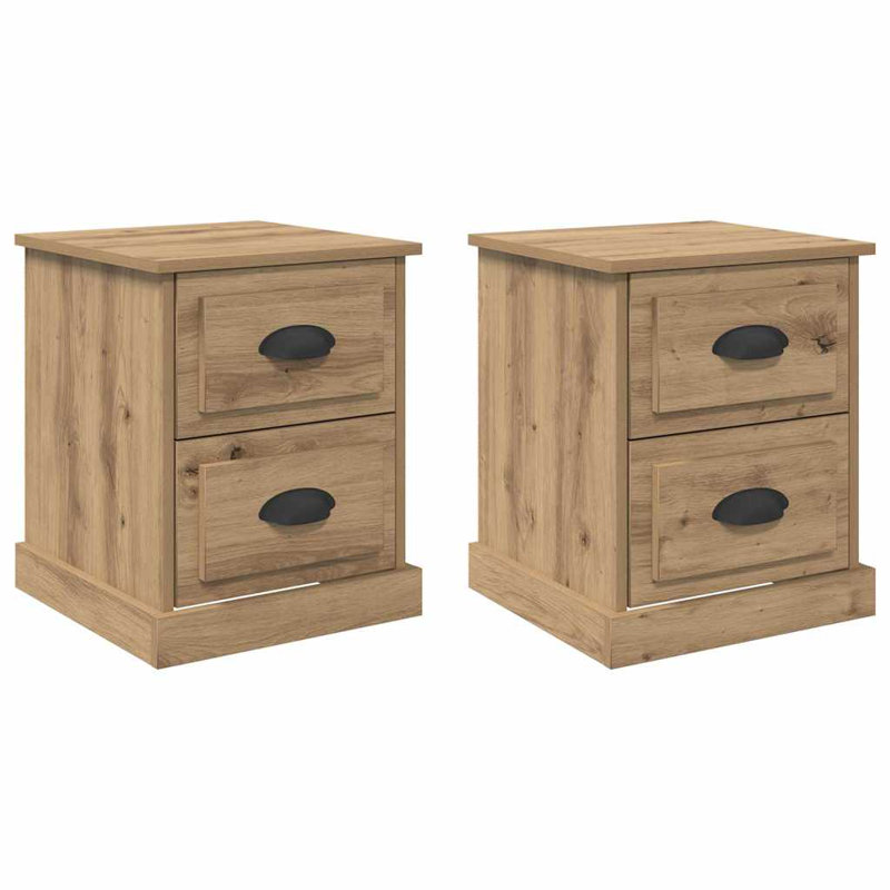 39 cm W Bedside Table, Artisan Oak