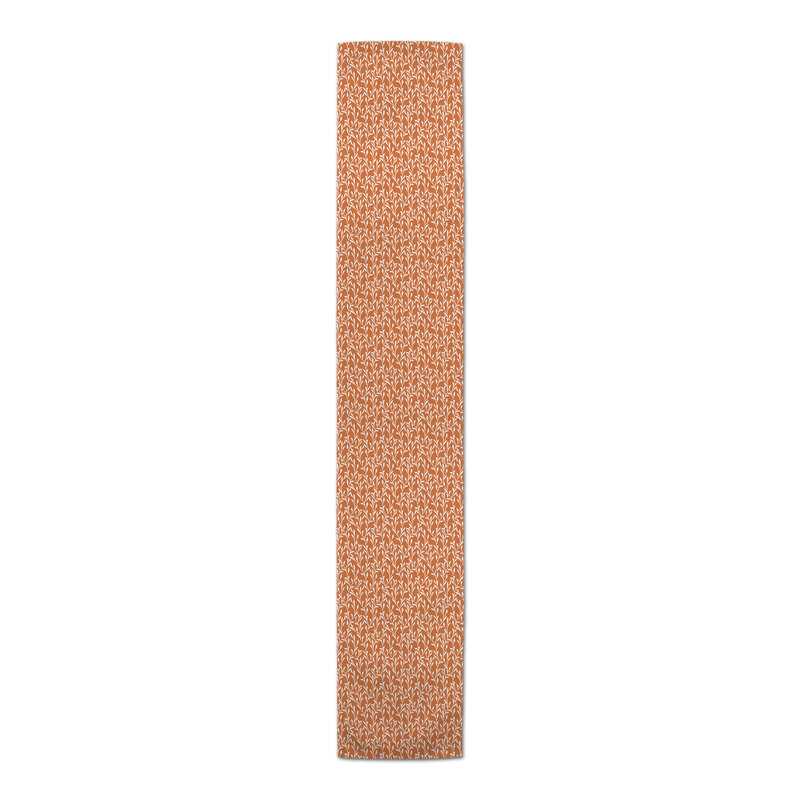 Courtlin Rectangle Floral Polyester Table Runner, 90" x 16", Orange