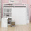 Lit superposé double avec garde-robe, bureau et tablettes-105242224