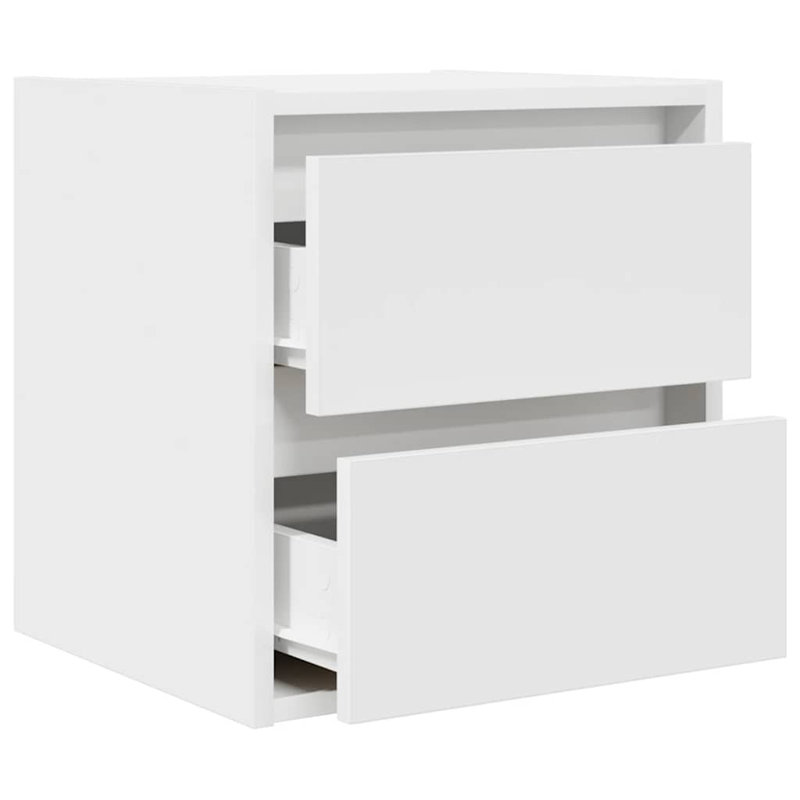 Wall-Mounted Bedside Cabinets 2 Pcs 38X34x40 Cm, White, 1