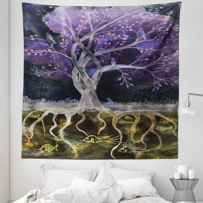 Tree of Life Tapestry Wall Hanging, 223.52cm H x 223.52cm W