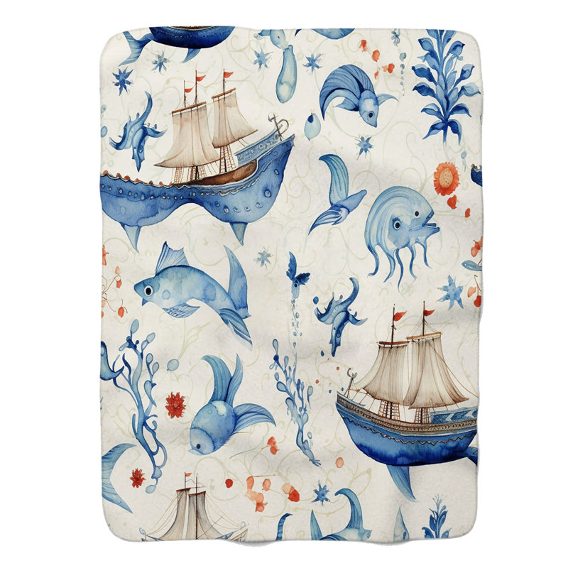 Océan royal - couverture de qualité supérieure 1 pièce, Grand lit