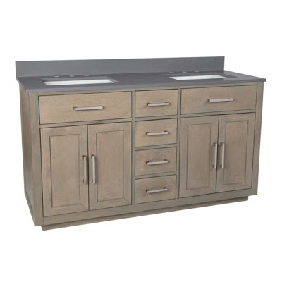 Nahlani 60'' Double Bathroom Vanity with Quartz Top