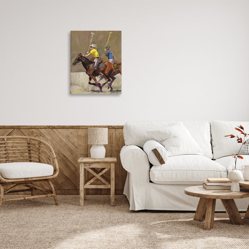 Art mural sur toile Gallo's Polo joueurs par Jeri Ireland, H 30 po x l 24 po