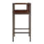 Dennis 31 in. Seat Height Leather and Iron Accent Stool with Low Back