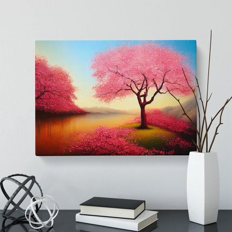 Wondrous Cherry Blossom Trees - Wrapped Canvas, 50cm H x 76cm W x 3cm D