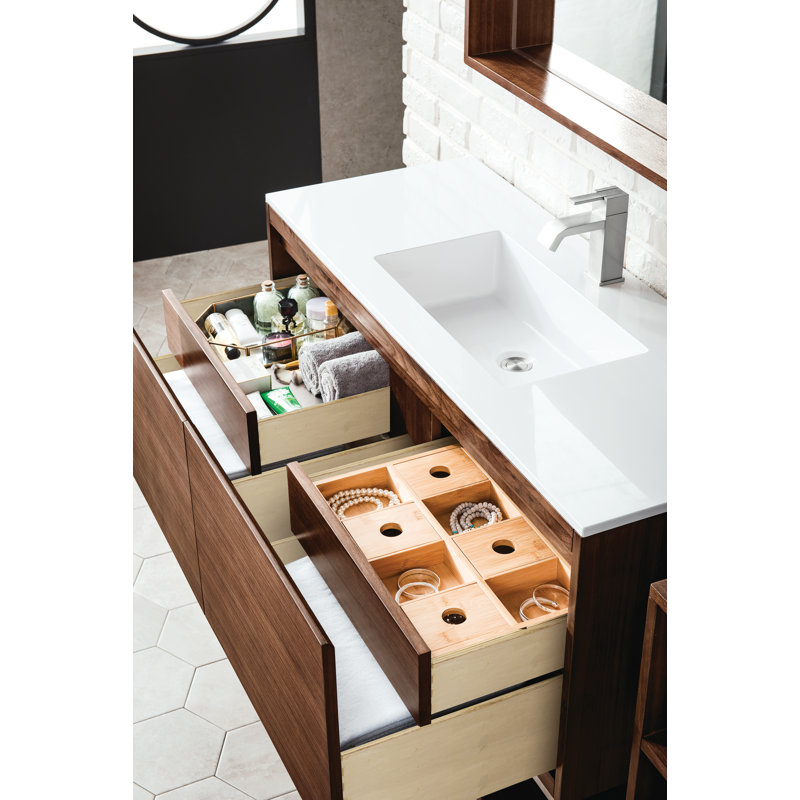 Mantova 47.25'' W Single Vanity, Glossy White, Glossy White
