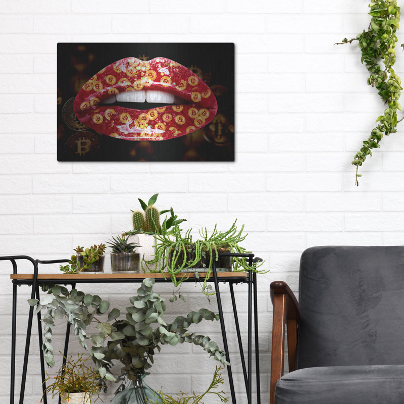 «Bitcoin Milkshake Ruby» par Art mural en métal, 24 po x 16 po, H 12 po x l 16 po