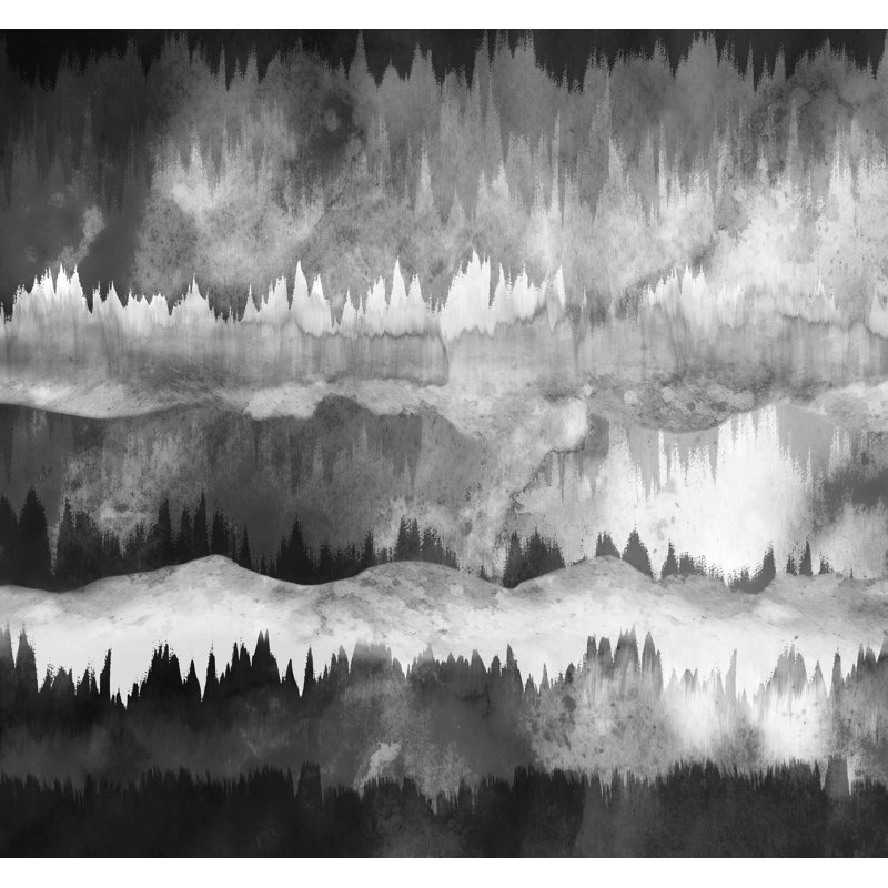 Art for the Home Horizon Shadow Landscape 2.8m x 3m Wall Mural, Black