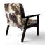 Fauteuil rembourré en velours moderne à motif abstrait avec textures bleues et dorées II-118659412-118659417
