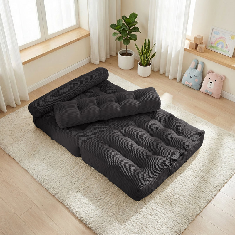 Support de dossier de canapé-lit pliant convertible 50 po, gris foncé, H 28 po x l 50 po x P 72 po, Gris foncé