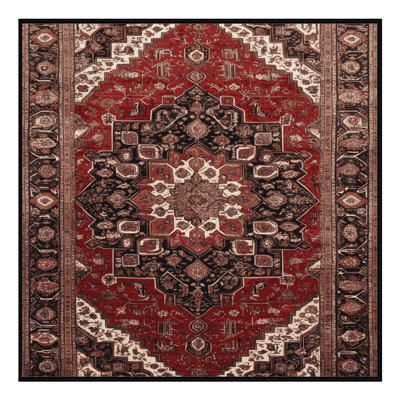 Machine Washable Persian Brown Area Rug