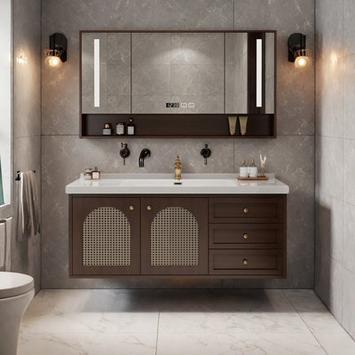 French light luxury retro bathroom cabinet
