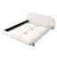 Structure de lit tapissier pour grand lit avec tissu bouclé et pieds en acier