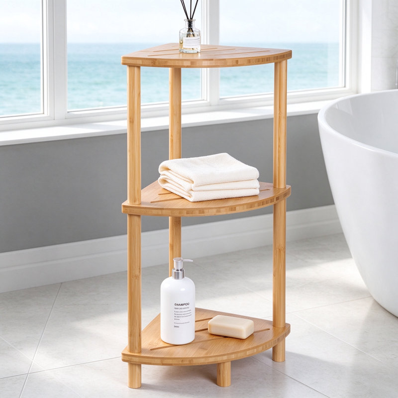 Freestanding Bamboo Shower Shelf