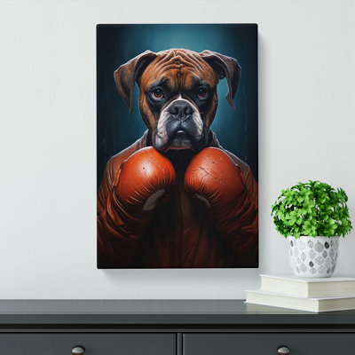 Boxer Dog Conceptual Art No.2 - Wrapped Canvas