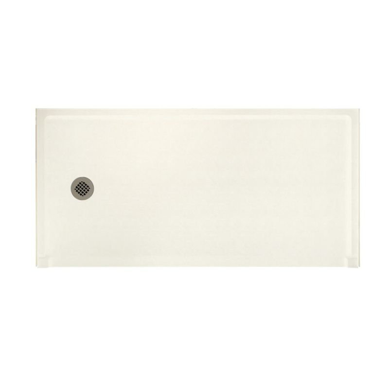 Base de douche à seuil simple 30 po x 60 po Solid Surface, Côté gauche, Bisque