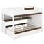 Lit superposé double au-dessus de double avec lit gigogne simple et escalier de rangement, lit superposé peu encombrant avec tablettes, DEL pour enfants adolescents-832255784