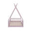 Lit simple en bois avec clôture-114402373