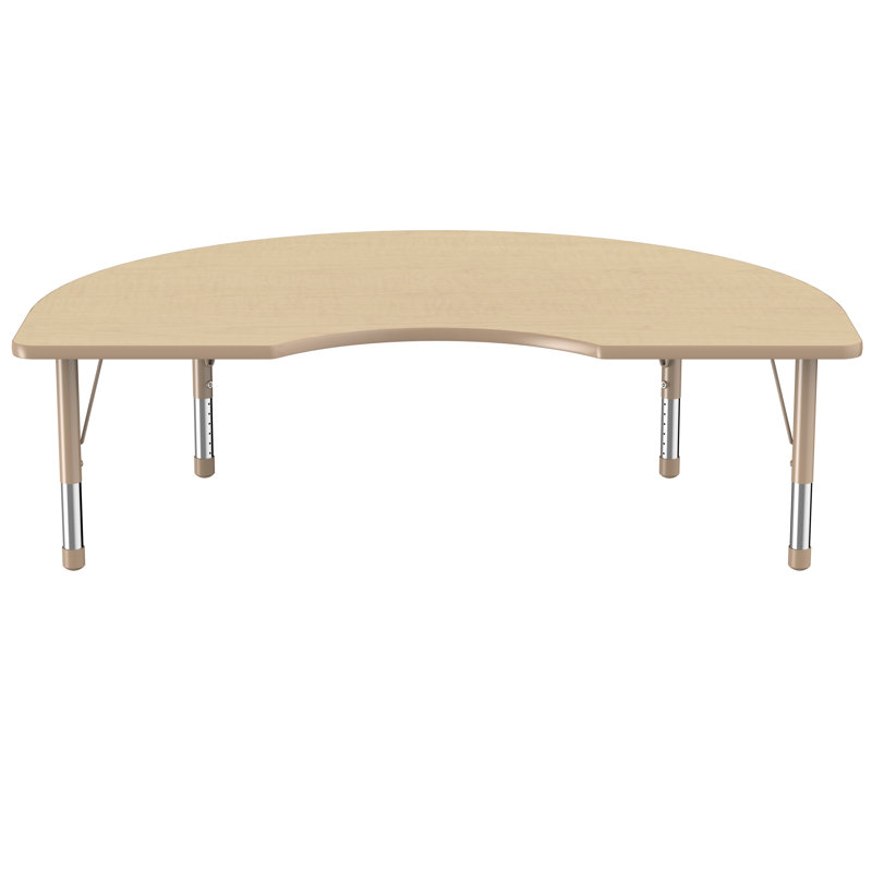 Table d'activité 48 "x 72" avec moulures en T et pieds réglables, Érable / sable, Roulement pivotant standard