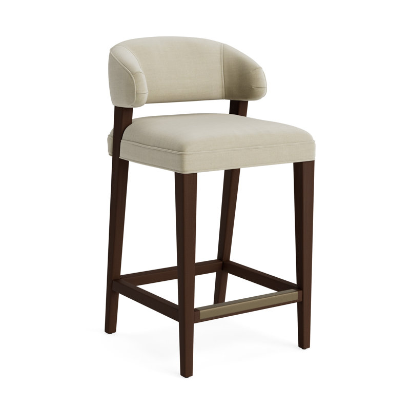 Keane Bar Stool, Performance Linen - Flax, Sienna, Bar Stool (30” Seat Height)